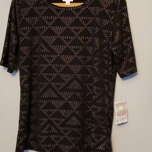Black and Gold LulaRoe Elegant GiGi Shirt